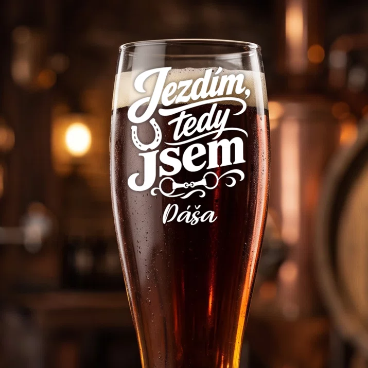 Sklenice Na Pivo S Gravírováním Pro Milovnici Koní Dárek Pro Ženu: Jezdím, Tedy Jsem Sklenice Na Pivo S Gravírováním Pro Milovnici Koní Dárek Pro Ženu: Jezdím, Tedy Jsem