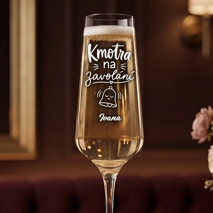 Sklenice Na Šampaňské Pro Kmotru Dárek Pro Ženu: Kmotra Na Zavolání