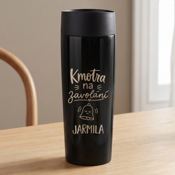 Termohrnek s Gravírováním Pro Kmotru Dárek Pro Ženu: Kmotra Na Zavolání