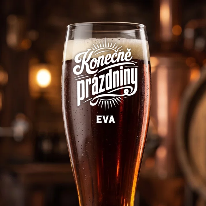 Sklenice Na Pivo S Gravírováním Na Konec Školního Roku Dárek Pro Ženu: Konečně Prázdniny