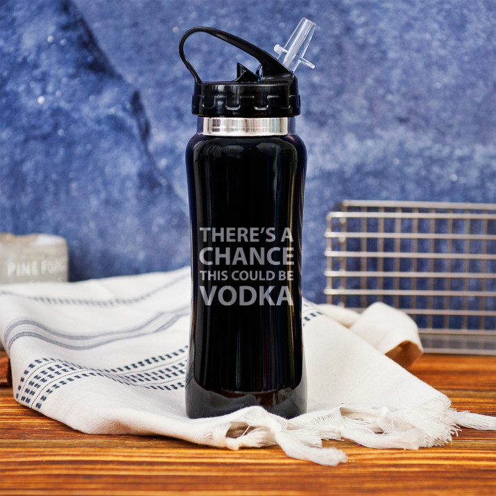 This could be vodka – Ocelová láhev na vodu s gravírováním