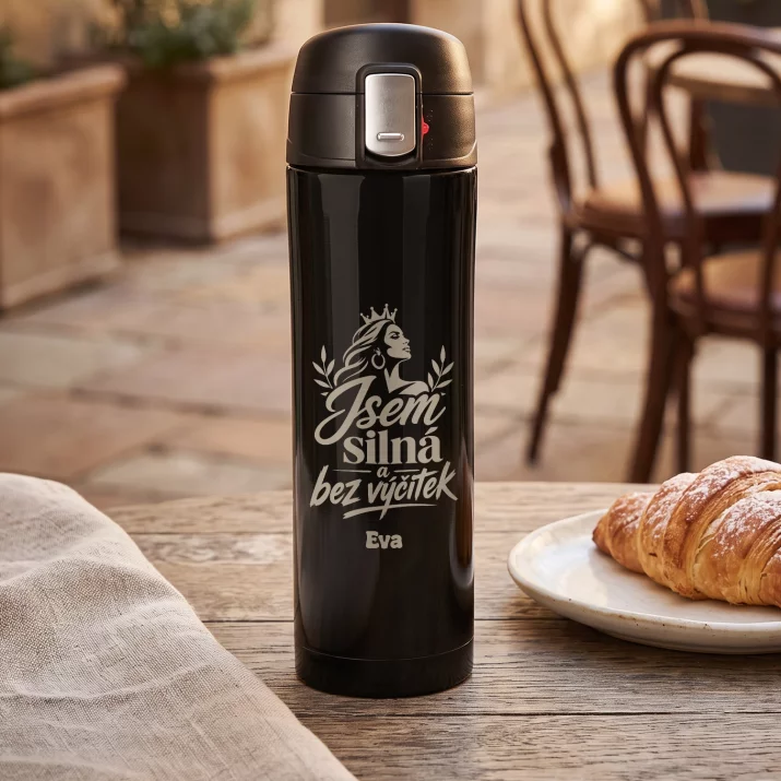Termohrnek 440ml K 35 Výročí Svatby Dárek K Valentýnu Pro Ženu: Jsem Silná A Bez Výčitek