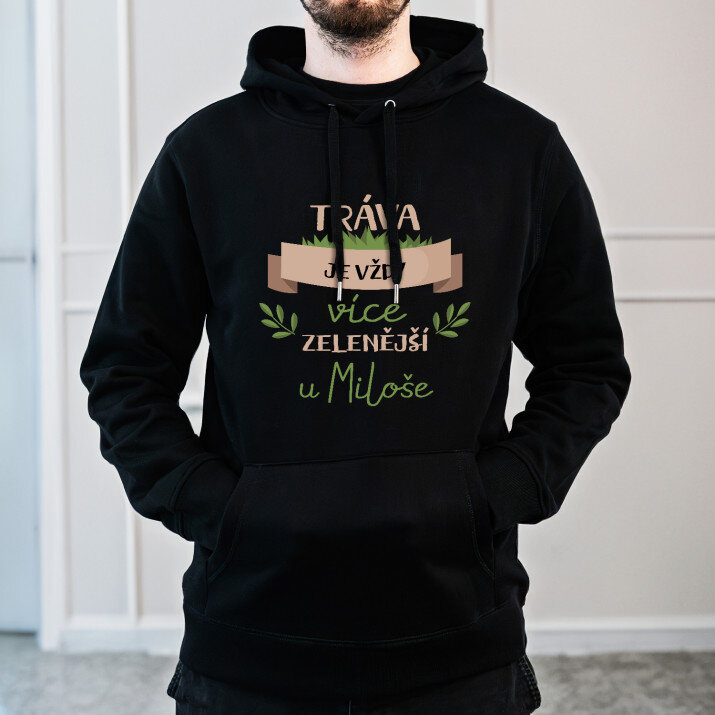 Tráva je vždy zelenější - Černá pánská mikina
