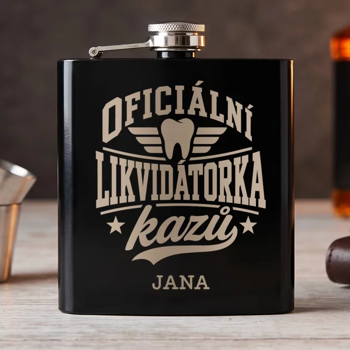 Placatka S Gravírováním Pro Zubařku Dárek Pro Ženu: Oficiální Likvidátorka Placatka S Gravírováním Pro Zubařku Dárek Pro Ženu: Oficiální Likvidátorka