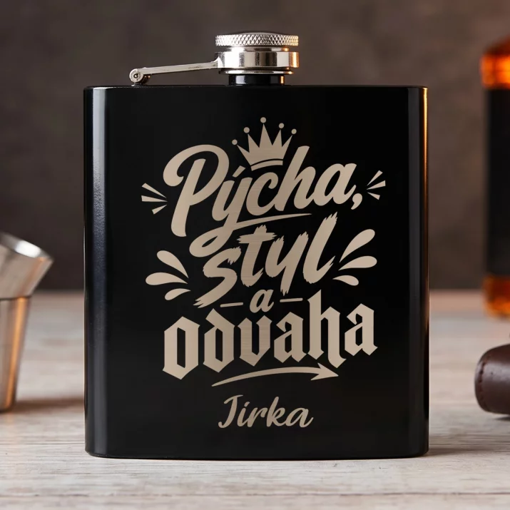Placatka S Gravírováním Pro Gaye Dárek Pro Muže: Pýcha, Styl A Odvaha Placatka S Gravírováním Pro Gaye Dárek Pro Muže: Pýcha, Styl A Odvaha