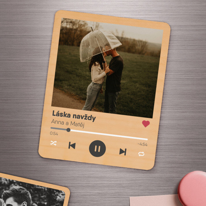 tvoje písnička - Spotify - Dřevěný magnet