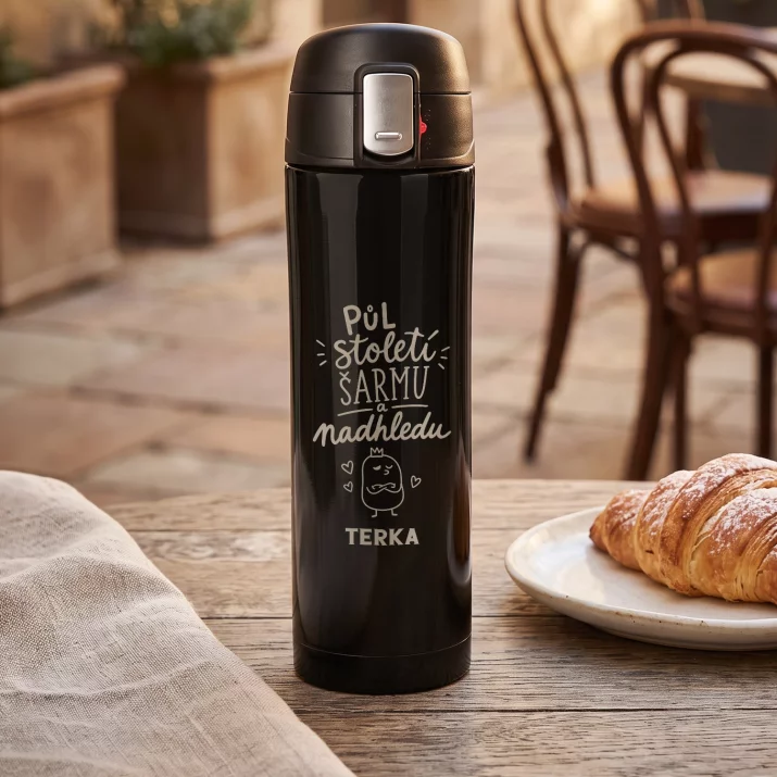 Termohrnek 440ml K 50 Výročí Svatby Dárek Pro Ženu: Půl Století Šarmu A