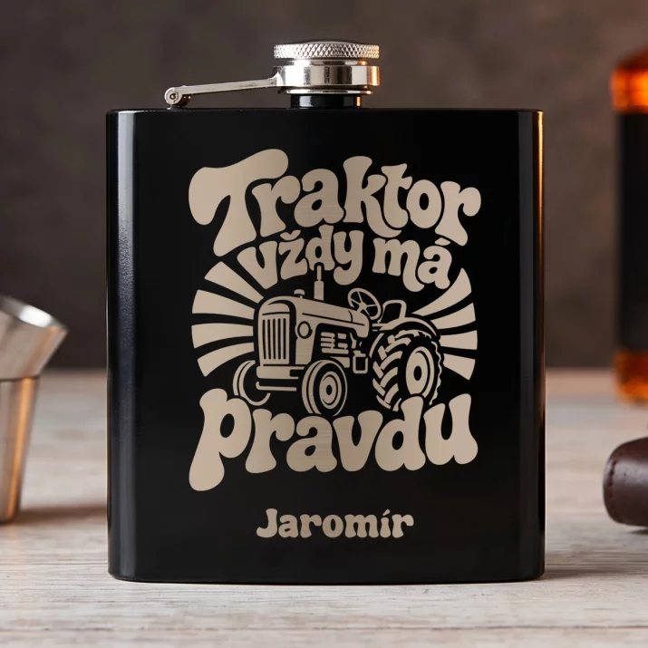 Placatka S Gravírováním Pro Farmáře Dárek Pro Muže: Traktor Vždy Má Pravdu