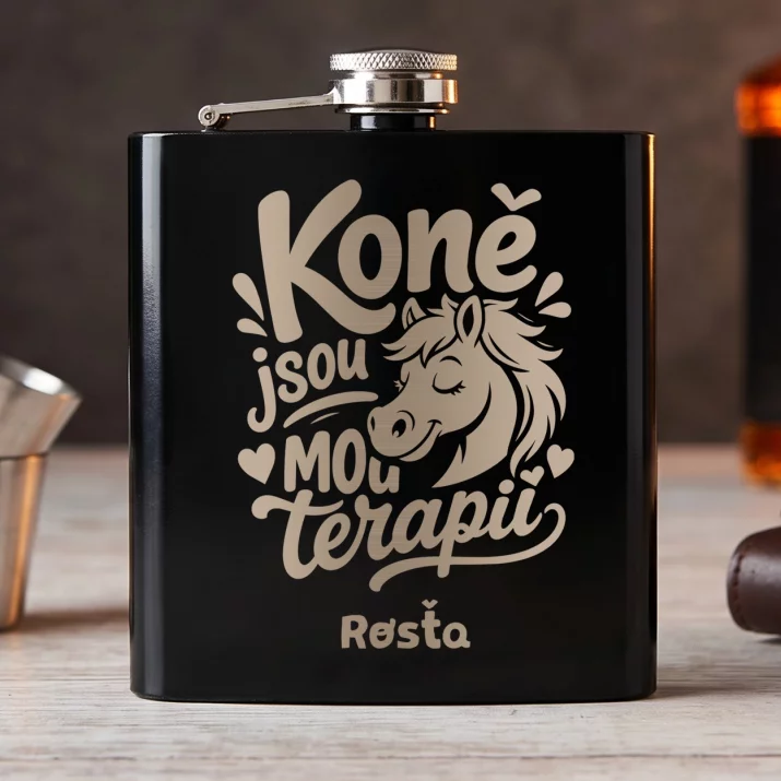 Placatka S Gravírováním Pro Milovníka Koní Dárek Pro Muže: Koně Jsou Mou Terapií