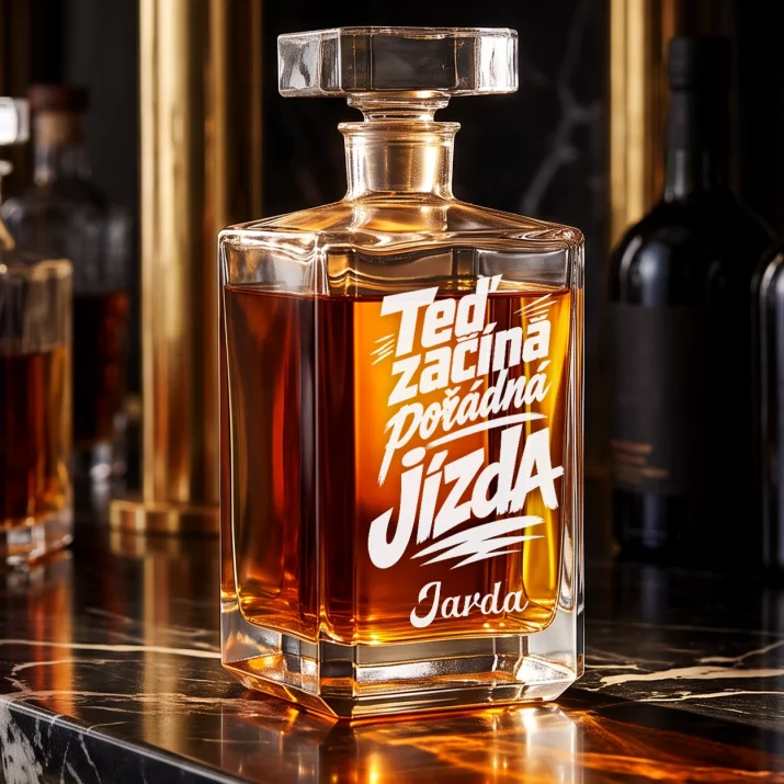Personalizovaná Karafa Na Whisky K Osmnáctinám Dárek Pro Muže: Teď Začíná Pořádná Jízda