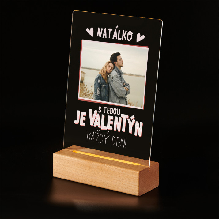Valentýn je každý den - Tisk na akrylovém skle stojan LED