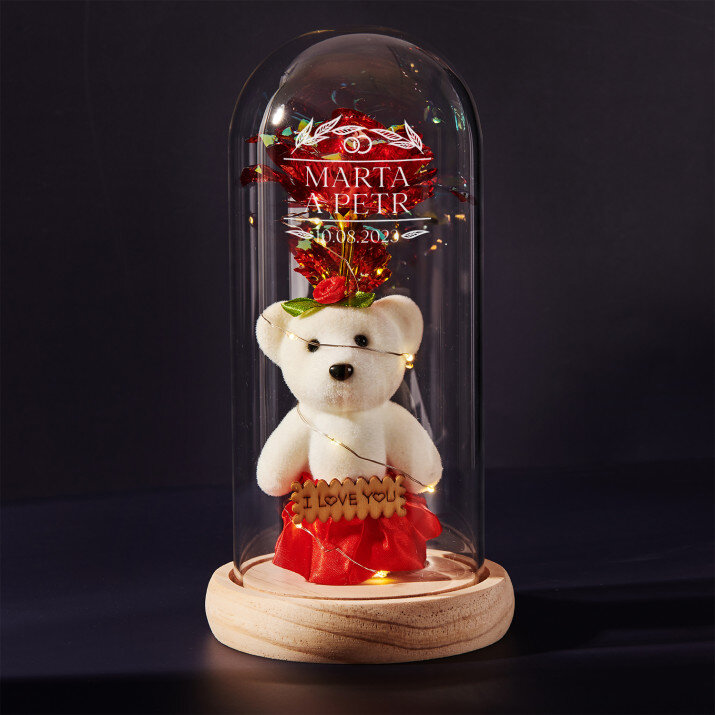 Váš den - Věčná růže s plyšákem