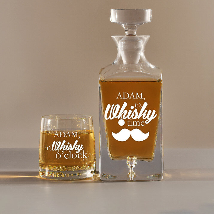 Whisky Time - Skleněná karafa na whisky + sklenice