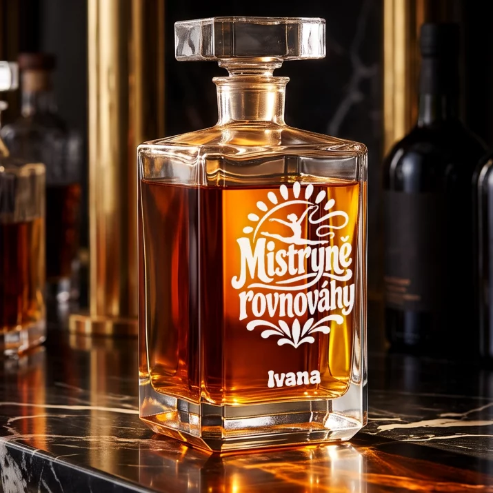 Personalizovaná Karafa Na Whisky Pro Gymnastku Dárek Pro Ženu: Mistryně Rovnováhy Personalizovaná Karafa Na Whisky Pro Gymnastku Dárek Pro Ženu: Mistryně Rovnováhy