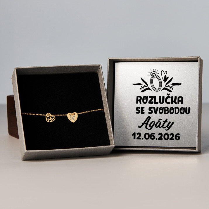 Rozlučka se svobodou - Pozlacený náramek se dvěma srdíčky