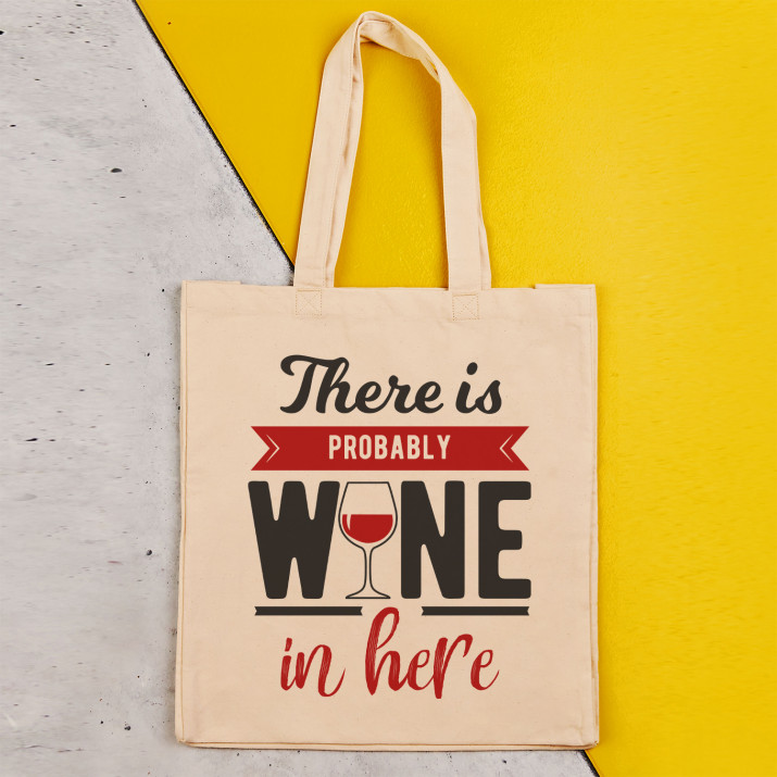 Wine in here - Bavlněná taška s potiskem