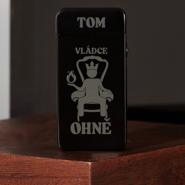 Vládce ohně - Černý plazmový zapalovač USB