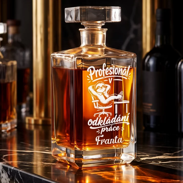 Personalizovaná Karafa Na Whisky Ke Dni Mužů V Práci Dárek Pro Muže: Profesionál V Odkládání