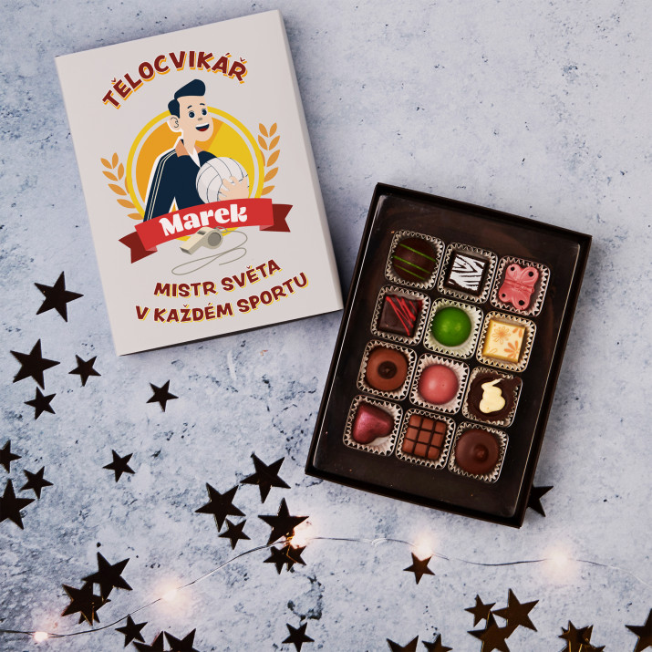 Tělocvikář mistr světa - Belgické čokoládové pralinky