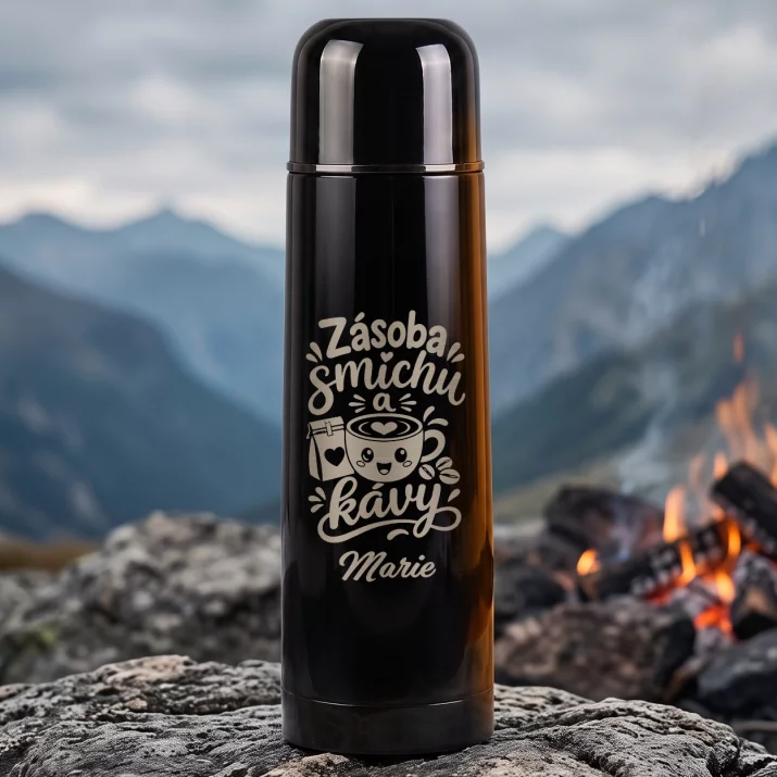 Termoska S Gravírováním Pod Stromeček Dárek Pro Ženu: Zásoba Smíchu A Kávy