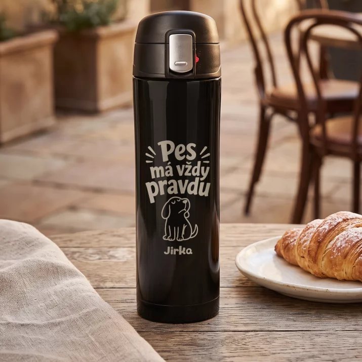 Termohrnek 440ml Pro Pejskaře Dárek Pro Muže: Pes Má Vždy Pravdu