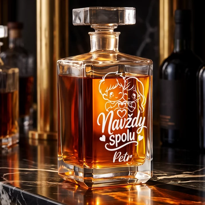 Personalizovaná Karafa Na Whisky Pro Milence Dárek K Valentýnu Pro Muže: Navždy Spolu