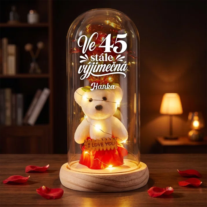 Věčná Růže S Medvídkem Pro 45Letou Ženu Dárek K 45 Narozeninám Pro Ženu: Ve 45 Stále Výjimečná