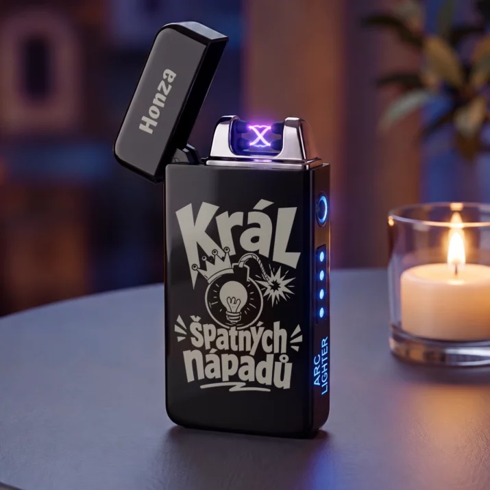 Personalizovaný Plazmový Zapalovač Pro Kamaráda Dárek Pro Muže: Král Špatných Nápadů
