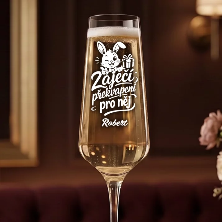 Sklenice Na Šampaňské Od Velikonočního Zajíčka Dárek Pro Muže: Zaječí Překvapení Pro Něj