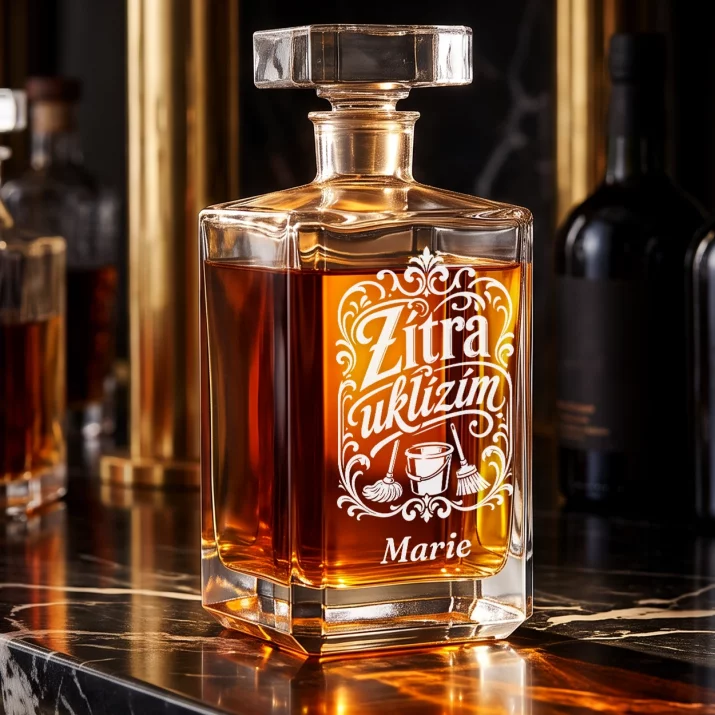 Personalizovaná Karafa Na Whisky Do Nového Bytu Dárek Pro Ženu: Zítra Uklízím Personalizovaná Karafa Na Whisky Do Nového Bytu Dárek Pro Ženu: Zítra Uklízím