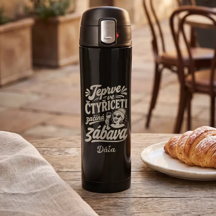 Termohrnek 440ml K 40 Narozeninám Dárek Pro 40Letou Ženu : Teprve Ve Čtyřiceti