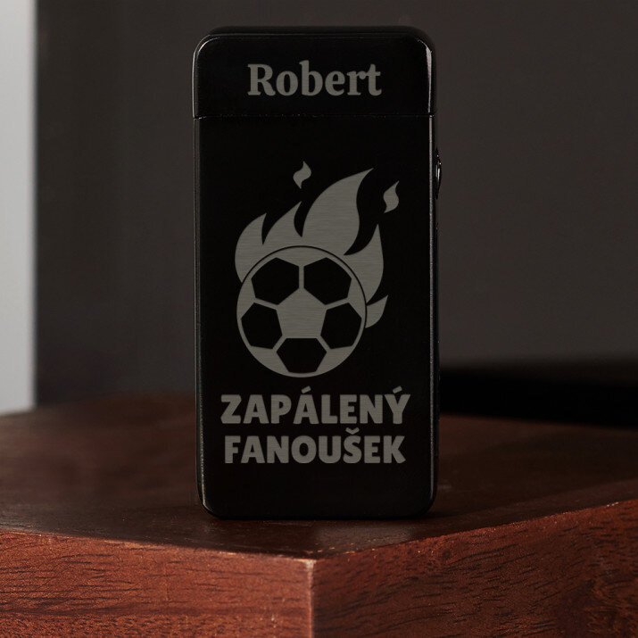 Zapálený fanoušek - Černý plazmový zapalovač USB