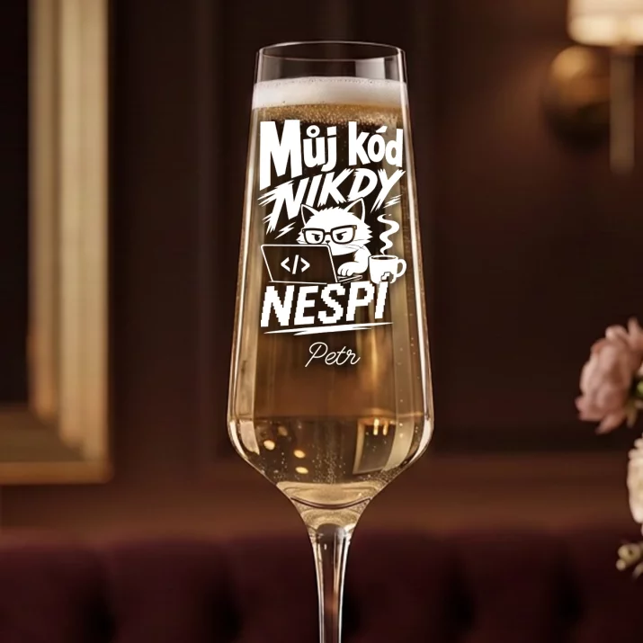 Sklenice Na Šampaňské Pro Programátora Dárek Pro Muže: Můj Kód Nikdy Nespí Sklenice Na Šampaňské Pro Programátora Dárek Pro Muže: Můj Kód Nikdy Nespí