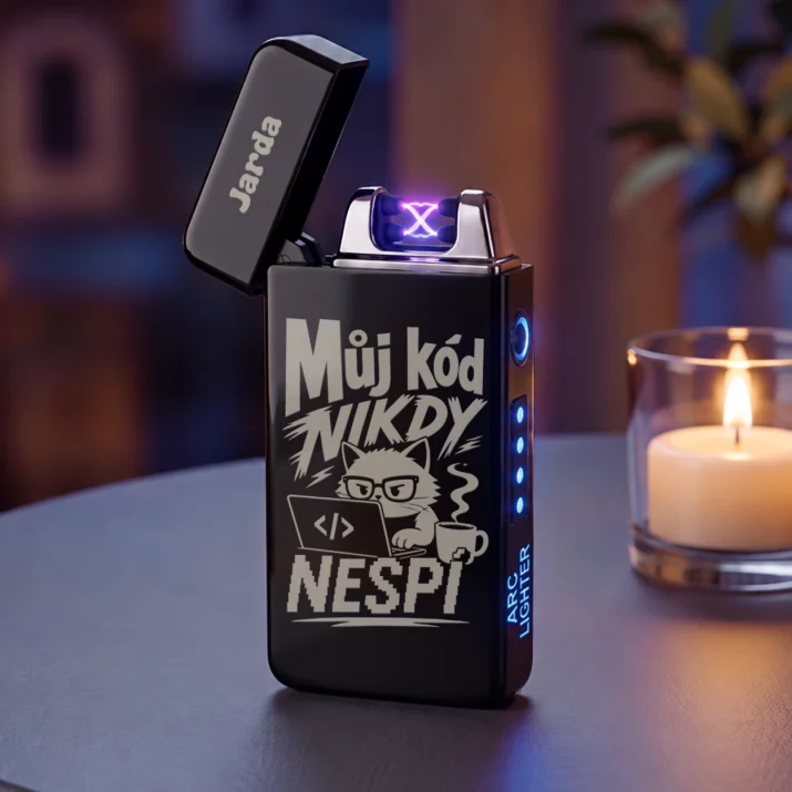 Personalizovaný Plazmový Zapalovač Pro Programátora Dárek Pro Muže: Můj Kód Nikdy Nespí