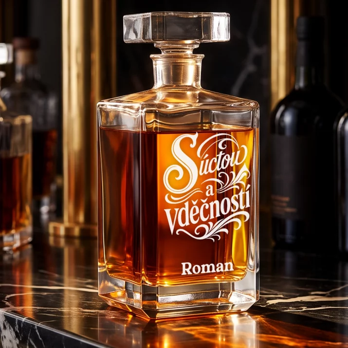 Personalizovaná Karafa Na Whisky Pro Klienta Dárek Pro Muže: S Úctou A Vděčností