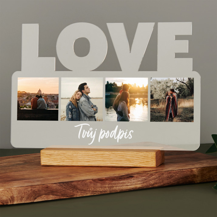 Fotografie a podpis - Tisk na akrylovém skle LOVE