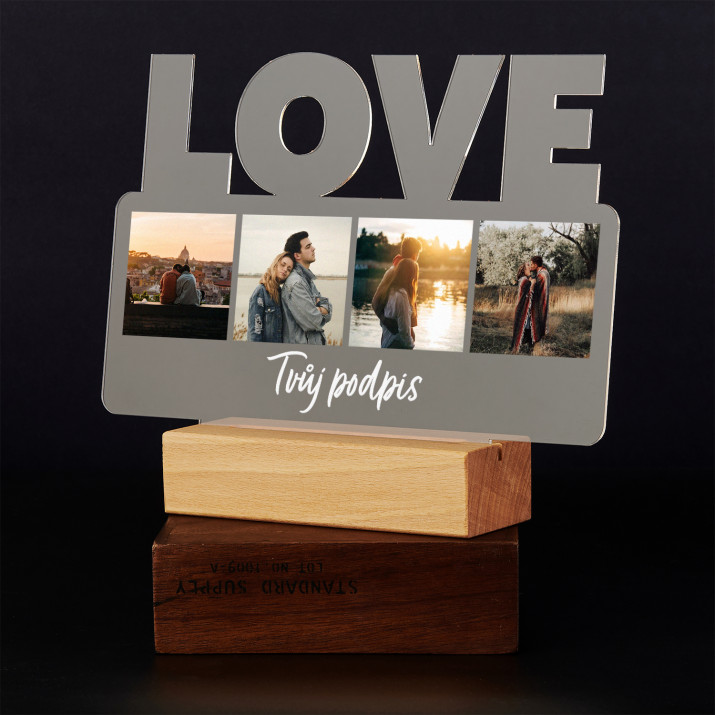 Fotografie a podpis - Tisk na akrylovém skle LOVE
