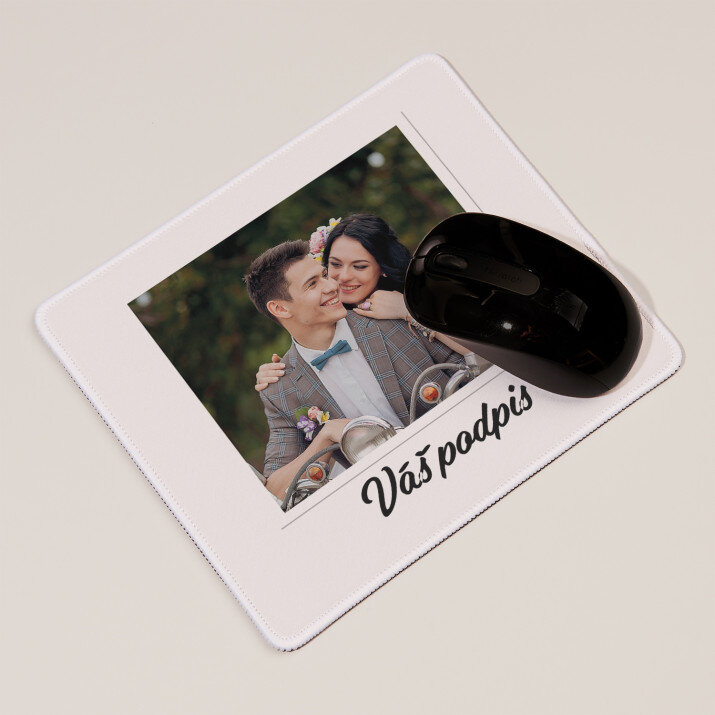 fotografie a podpis - Podložka pod myš