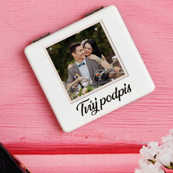 Fotografie + podpis - Zrcátko do kabelky