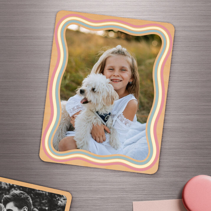 fotografie v rámečku - Dřevěný magnet