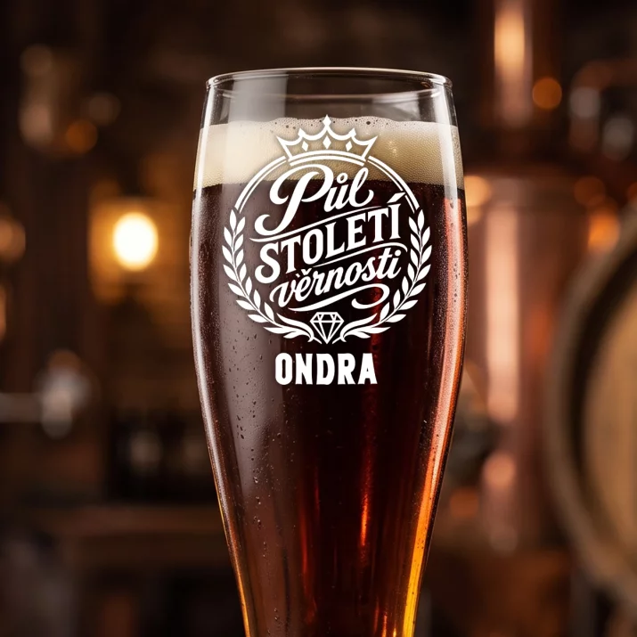 Sklenice Na Pivo S Gravírováním K 50 Výročí Svatby Dárek Pro Muže: Půl Století Věrnosti Sklenice Na Pivo S Gravírováním K 50 Výročí Svatby Dárek Pro Muže: Půl Století Věrnosti