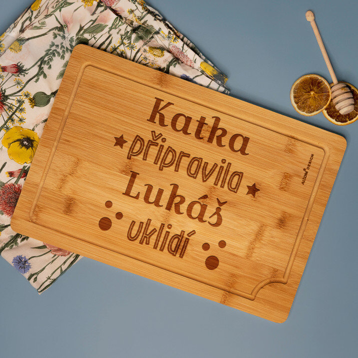 Připravila, uklidí - Prkénko s gravírováním