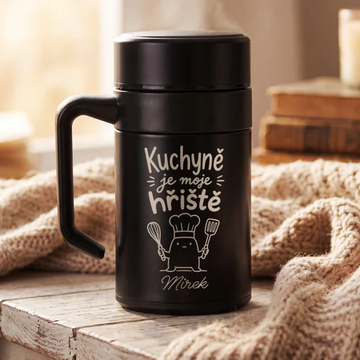 Termohrnek S Uchem 400 Ml Pro Kuchaře Dárek Pro Muže: Kuchyně Je Moje Hřiště