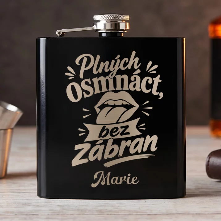 Placatka S Gravírováním K 18 Dárek Pro Ženu: Plných Osmnáct, Bez