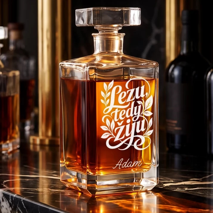 Personalizovaná Karafa Na Whisky Pro Lezce Dárek Pro Muže: Lezu, Tedy Žiju
