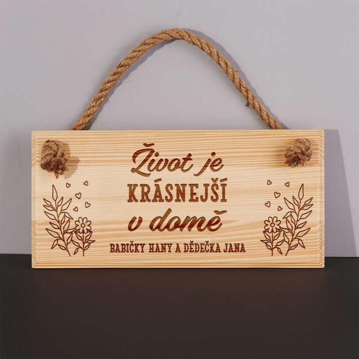 Život je krásnější - Tabulka na dveře