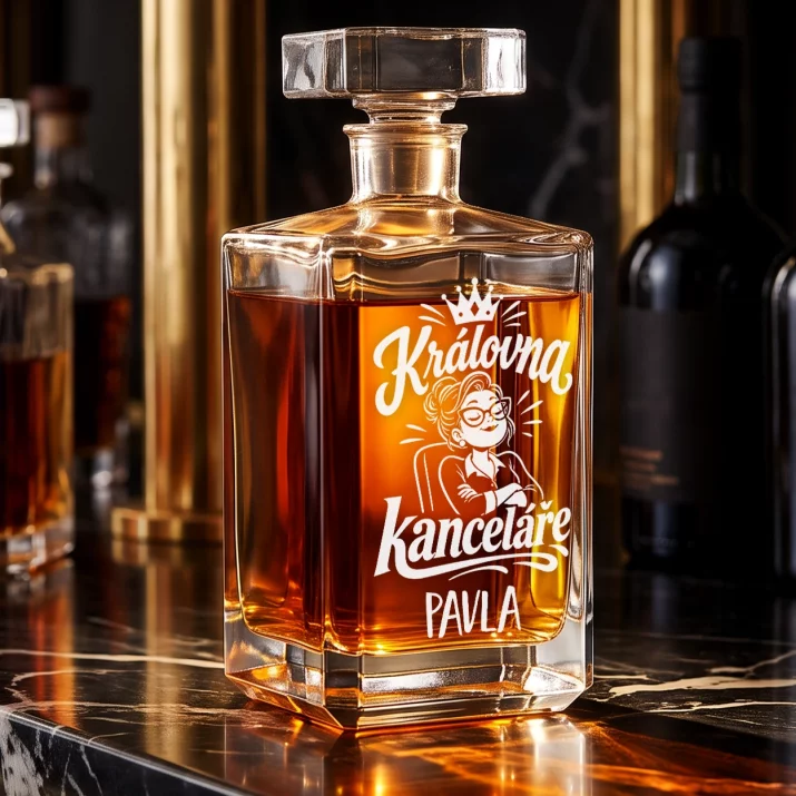 Personalizovaná Karafa Na Whisky K Mdž Pro Kolegyně Dárek Pro Ženu : Královna Kanceláře