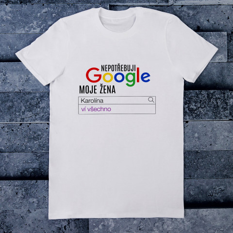Nepotřebuje Google - Tričko pánské s potiskem