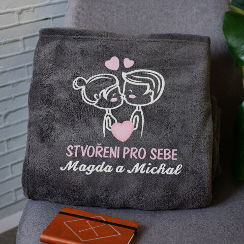 Stvořeni pro sebe - Deka s výšivkou