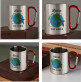 Around the world - Ocelový hrnek s karabinou Around the world - Ocelový hrnek s karabinou